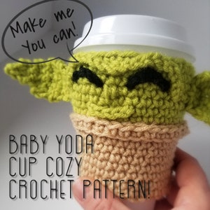 Baby yoda alien Crochet Cup Cozy PATTERN amigurumi new low price image 5