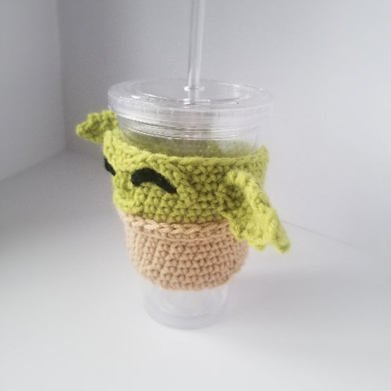 Baby yoda alien Crochet Cup Cozy PATTERN amigurumi new low price image 8