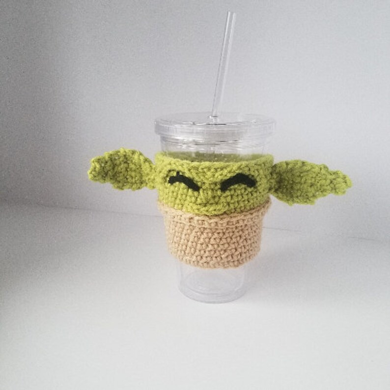 Baby yoda alien Crochet Cup Cozy PATTERN amigurumi new low price image 7