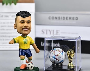 VM Brasilien Neymar Fotbollsfigur Samlarfigur Fotboll - 13 cm