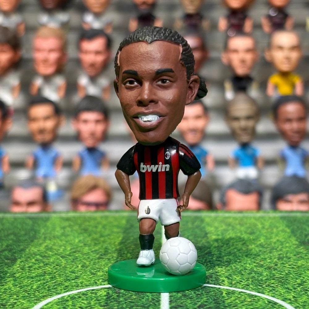 Football Legend Ronaldinho Career Teams Figurine Soccer Action