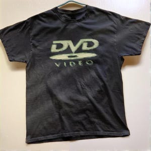 Graphic DVD VIDEO Logo Print T-shirt, Gothic Streetwear Tee, Grunge Clothing For Him, 2000's style, Punk Y2k Streetwear