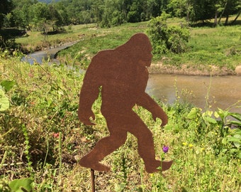 Bigfoot metal yard art