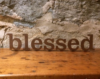 14 inch "blessed" sign