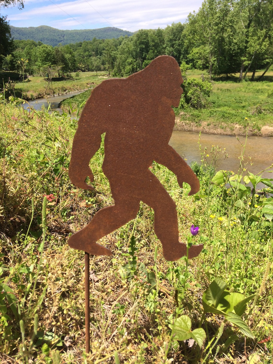 NEW Bigger17 inch tall. Bigfoot metal yard art. Ready to Etsy