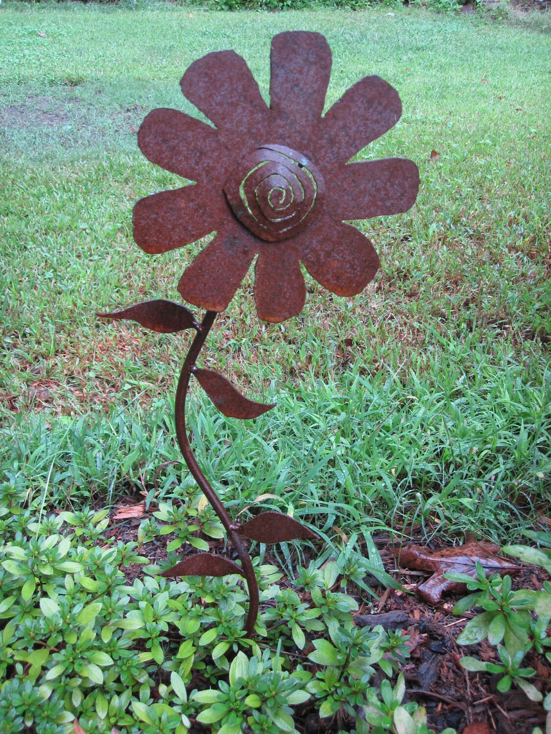 Handmade Metal Garden Flower Yard Art. | Etsy