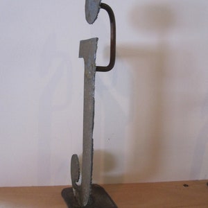 Lowercase metal letter j on stand image 3