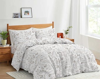 Duvet cover bedding set |with matching Fitted Sheet and Pillowcases |Single Double King Super King | Four Piece bedding set