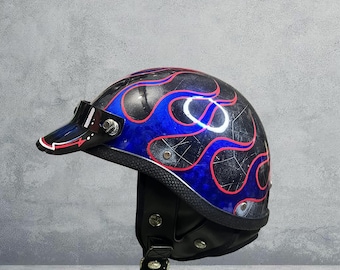Handmade Shorty Helmet Motorcycle Helmet Retro Bobber Chopper Style