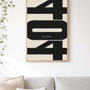 Area Code Print, Custom Hometown Wall Art, Personalized City Poster, Bold Minimalist Typography, Made to Order Digital