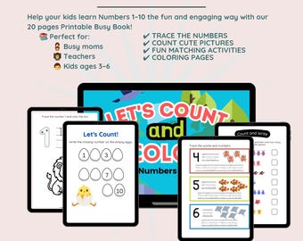 Animal Counting Workbook 1-10, Nachverfolgungsaktivitäten für die Vorschule (PDF-Download)