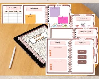 Mocca Cream Digitaler Studenten-Planer | Täglich, Wöchentlich, Monatlich (Digitaler Download)