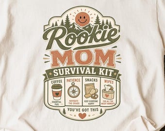 Rookie Mom Survival Kit T-Shirt | Lustige neue Mutter Mutterschaft Tee