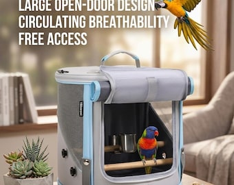 Breathable Oxford Parrot Carrier Bag, Portable Bird Travel Bag with Mesh Window, Lightweight Pet Backpack for Cockatiel Conure & Budgie