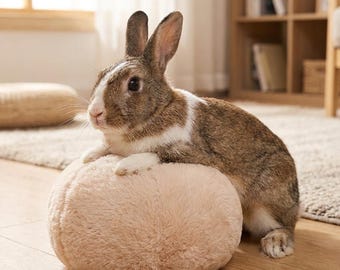 Juguete de poliéster suave para aliviar la ansiedad de los conejos durante la época de cría, compañero de juegos para conejos, peluche duradero antiaburrimiento, juguete lavable y seguro para mascotas.