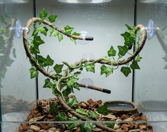 Flexible Jungle Vine for Reptiles, Bendable Climbing Branch for Crested Gecko & Chameleon, Naturalistic Vivarium Decor, Bioactive Plant Art