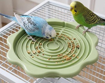 Parrot Slow Feeder Tray, PP Foraging Food Dish, Flower Shaped Bird Feeder