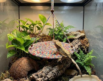 Reptile Hammock Bed Cotton Hanging Lounger for Lizard Gecko Bearded Dragon Snake Terrarium Climbing Decor