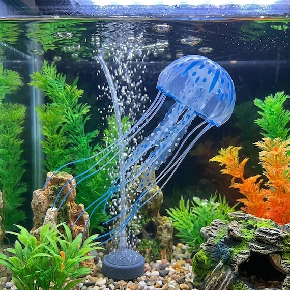 Realistic Soft Silicone Floating Jellyfish, Non-Toxic Fish Tank Ornament, Vibrant Undersea Aquarium Decor, Safe Artificial Jellyfish