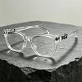 Designer-style eyeglasses with clear and silver frames Gothic/Punk/Crosses/Y2K Style  Gift for Her and Him