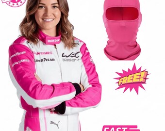 Women’s Pink Kart Racing Suit – Digital Print + Free Balaclava | Elite Professional Karting Gear