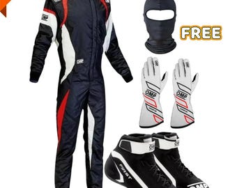 ELITE OMP コンプリートゴーカートレーシングキット – チャンピオンのためのスーツ、グローブ、シューズ