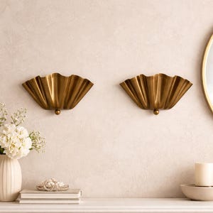Elegante Fächer-Wandleuchte aus Messing Art Deco Wandleuchte | Antike Messing Beleuchtung | Vintage-inspirierte Wandleuchte | Schlafzimmer, Wohnzimmer,