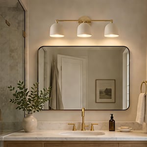 Handmade Brass 3-Light Sconce | Mid Century Dome Vanity Light | Bedroom Hallway Fixture