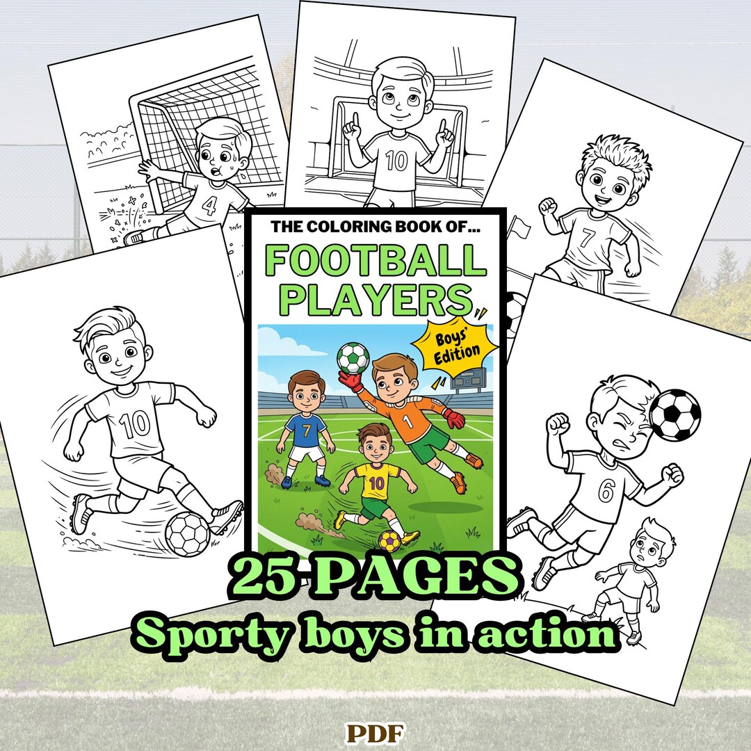 football-players-coloring-book-boys-edition-digital-pdf-etsy