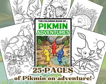 Pikmin Adventures Coloring Book, Digital PDF