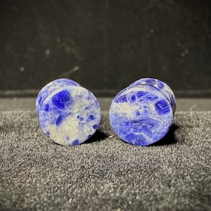 00ga (10mm) Sodalite double flare stone plugs