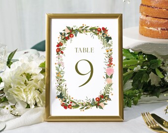 Boho Table Numbers For Wedding Decor - A5 & A4 Personalised Cards