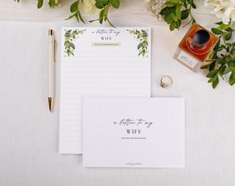 Botanical Wedding Love Letter to Husband / Wife - Bride & Groom A5 Writing Paper