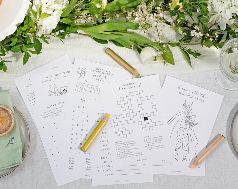 Blue Garden Wedding Kids Activity Pack Book - A5 Children's Favour