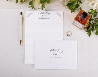Minimalist Wedding Love Letter to Husband / Wife - Bride & Groom A5 Writing Paper