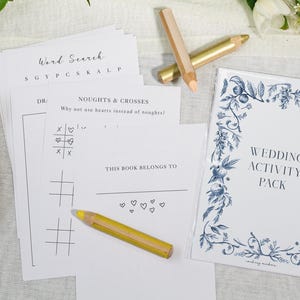 Blue Garden Wedding Kids Activity Pack Book - A5 Children's Favour