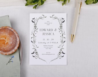 Gothic Wedding Invitations Set - A6 Personalised Wedding Invite Stationery