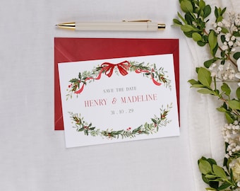 Winter Wedding Save The Date Set - A6 Personalised Wedding Invite Stationery