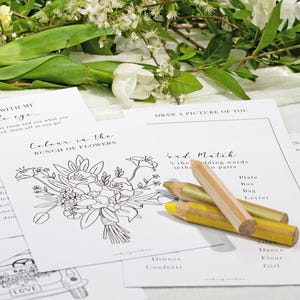 Blue Garden Wedding Kids Activity Pack Book - A5 Children's Favour