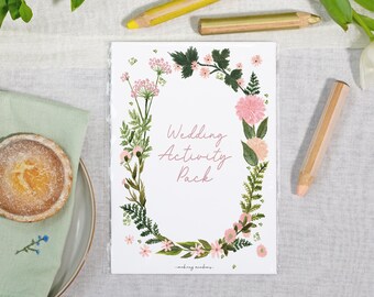 Pink Floral Wedding Kids Activity Pack Book - A5 Children's Favour