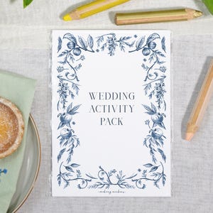 Blue Garden Wedding Kids Activity Pack Book - A5 Children's Favour