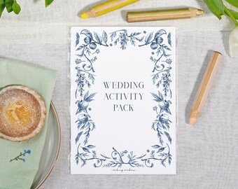 Blue Garden Wedding Kids Activity Pack Book - A5 Children's Favour