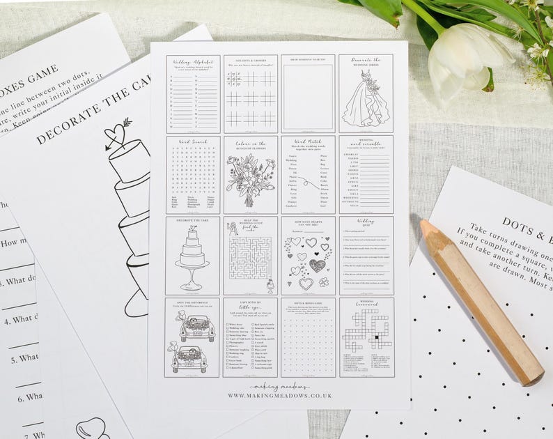 Blue Garden Wedding Kids Activity Pack Book - A5 Children's Favour