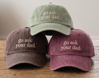 Gorra de béisbol vintage lavada de sarga de algodón bordada estilo "dad hat"
