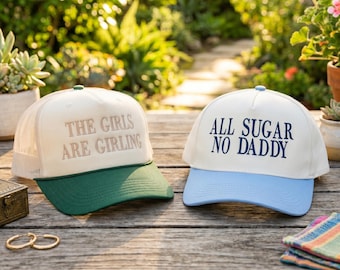 Custom Embroidered Vintage Trucker Hat , Two Tone Trucker Hat