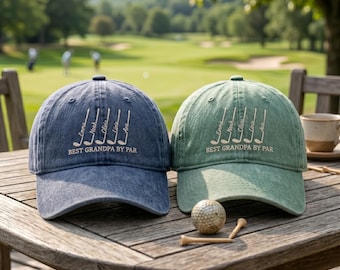 Personalized Best Grandpa By Par Golf Hat Custom Grandkids Name Golf Dad Gift