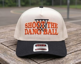 Shoot The Dang Ball Basketball Trucker Hat Vintage Embroidered Cap