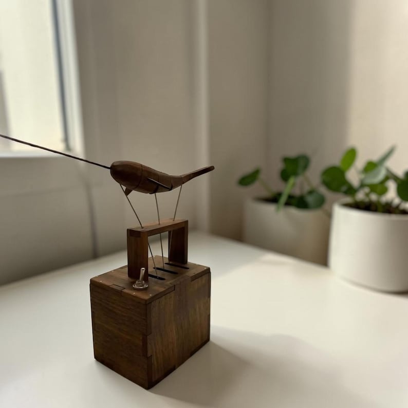 Wooden Whale Automata Sculpture, Handmade Kinetic Desk Toy | Mechanical ...
