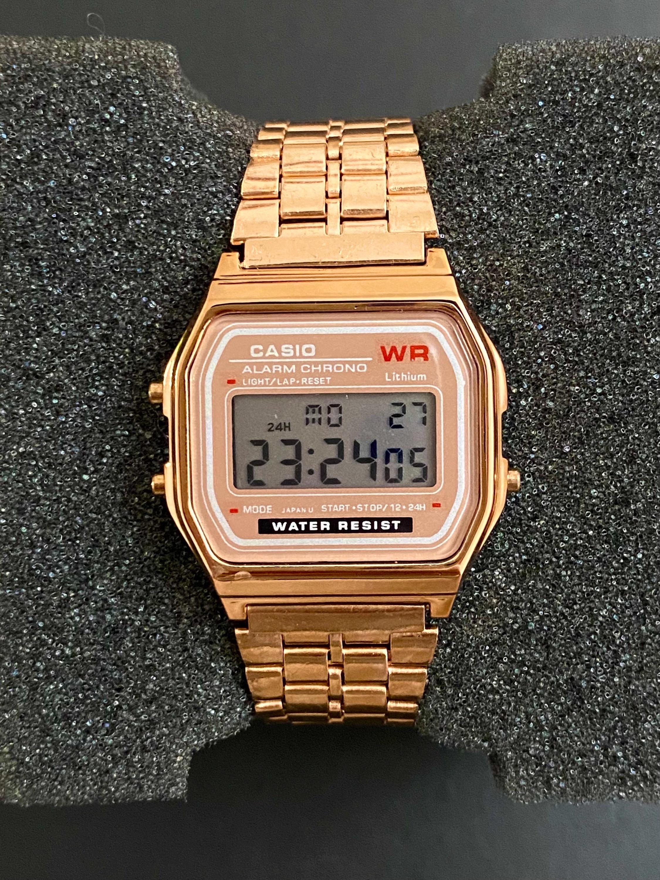 CASIO デジタル ウォッチ ゴールド 593 A159W JAPAN 腕時計 Casio a159 - Etsy 日本