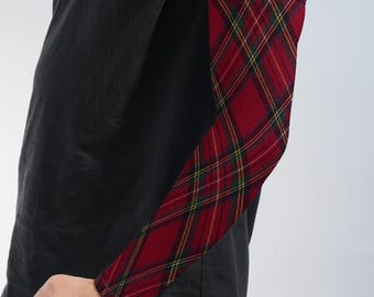 Red Plaid Arm Sleeves, Classic Tartan Compression Sleeves, UV Protection Arm Covers Rustic Style Gift